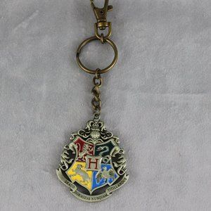 Hogwarts House Crest Pewter Keychain Key